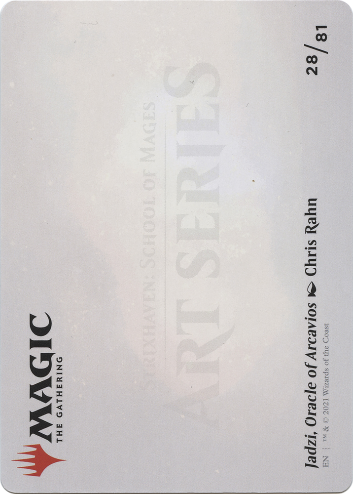 Jadzi, Oracle of Arcavios // Jadzi, Oracle of Arcavios (ASTX-028) - Strixhaven Art Series (Borderless) Foil