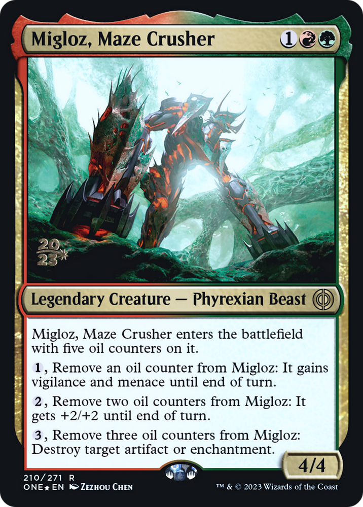 Migloz, Maze Crusher [Phyrexia: All Will Be One Prerelease Promos]